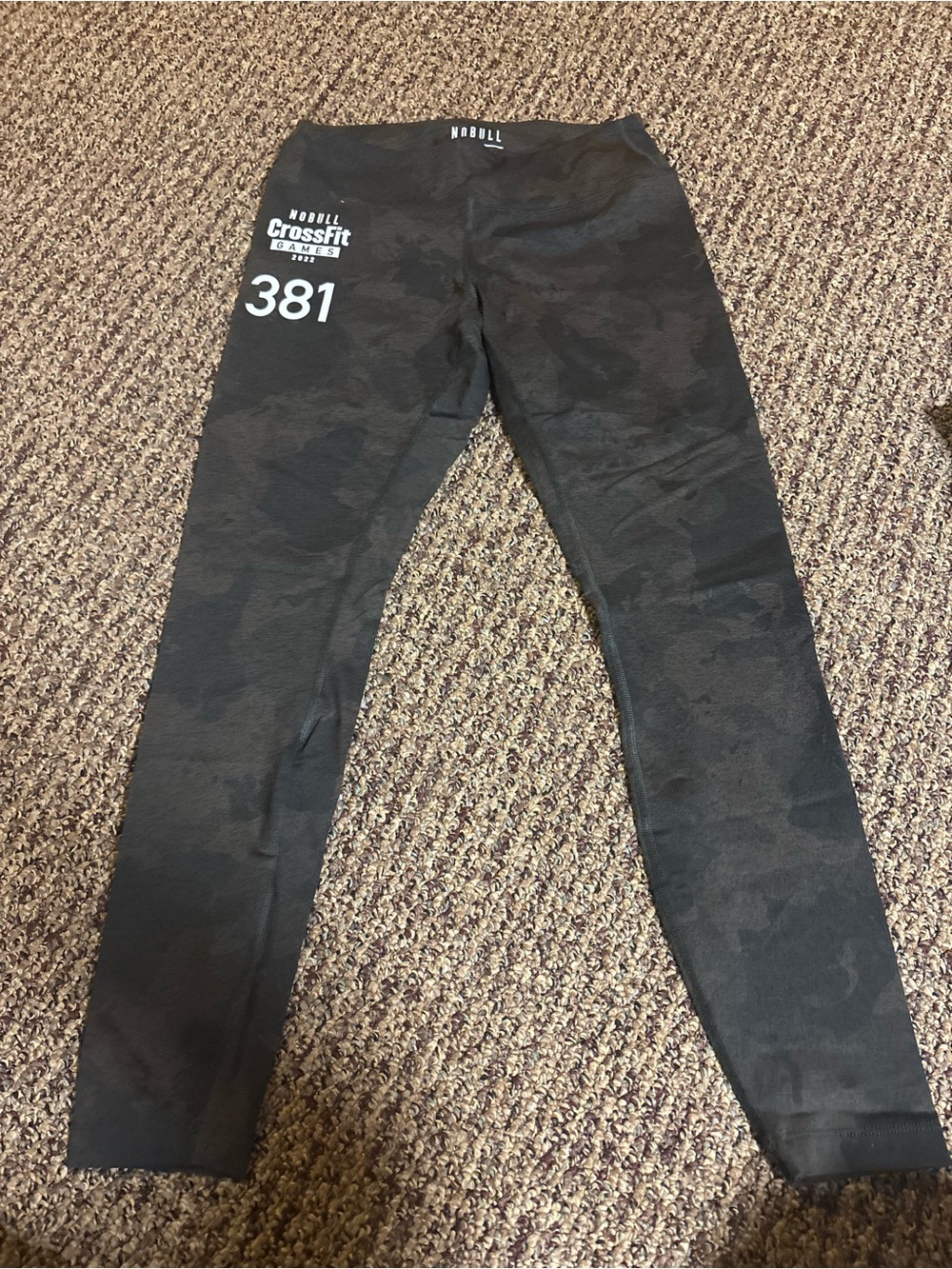 NOBULL Brown Camo Women’s Leggings with CrossFit 381 Print